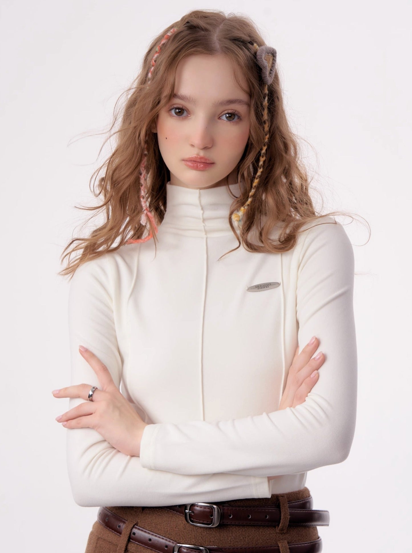 American Retro Slim Half Turtleneck Top