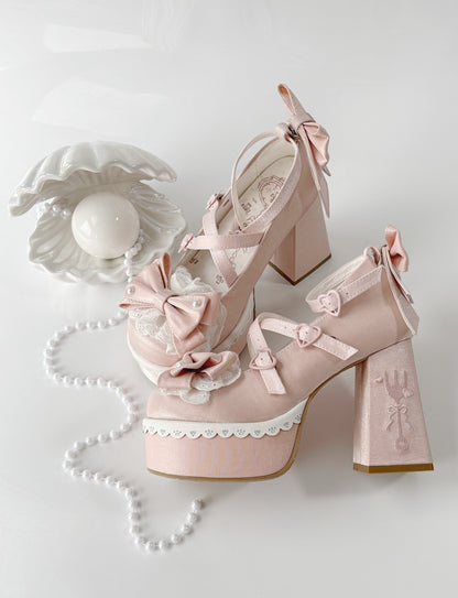 [Mar. 26, 2012 reservation deadline] Tea Time Cute Embroidery High Heels