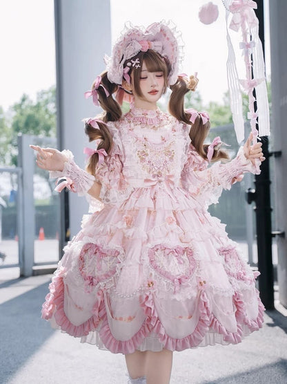 【2月22日予約締切】アンティークベリーローズロマンティックファンタジーロリータショートドレス