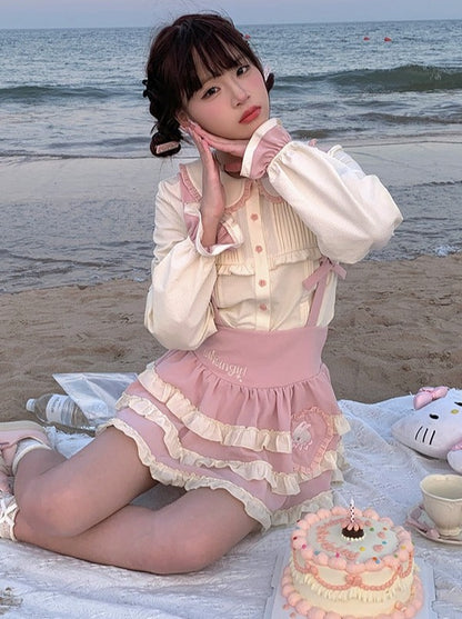 Girly sweet shirt + strawberry cake skirt