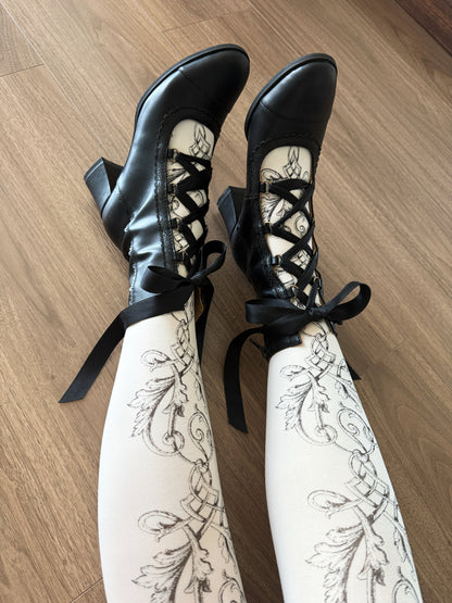 【12月26日予約締切】エレガントアンティークロリータレースアップブーツ