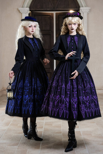 【12月27日予約締切】チャーチエンブロイダリーエレガントポインテッドカラーゴシックドレス