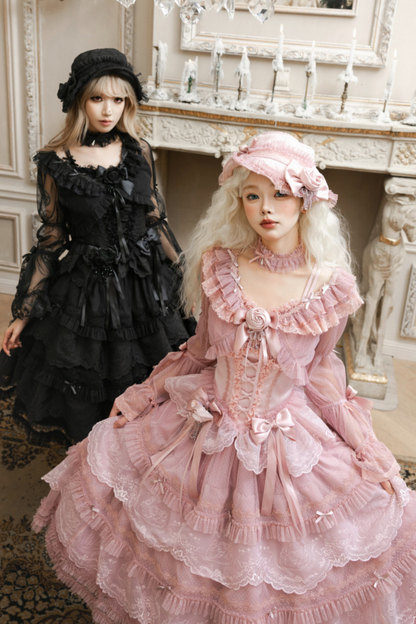 Moon River Lolita Puff Sleeve Top + Vest + Skirt