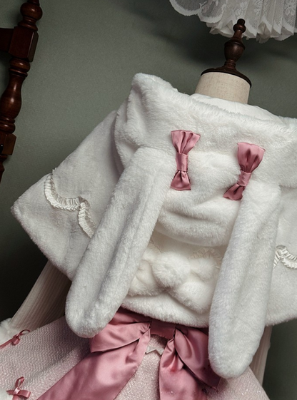 [Deadline for reservations: December 8] Frosted Sugar Rabbit Series Rabbit Ear Hoodie Cape Coat