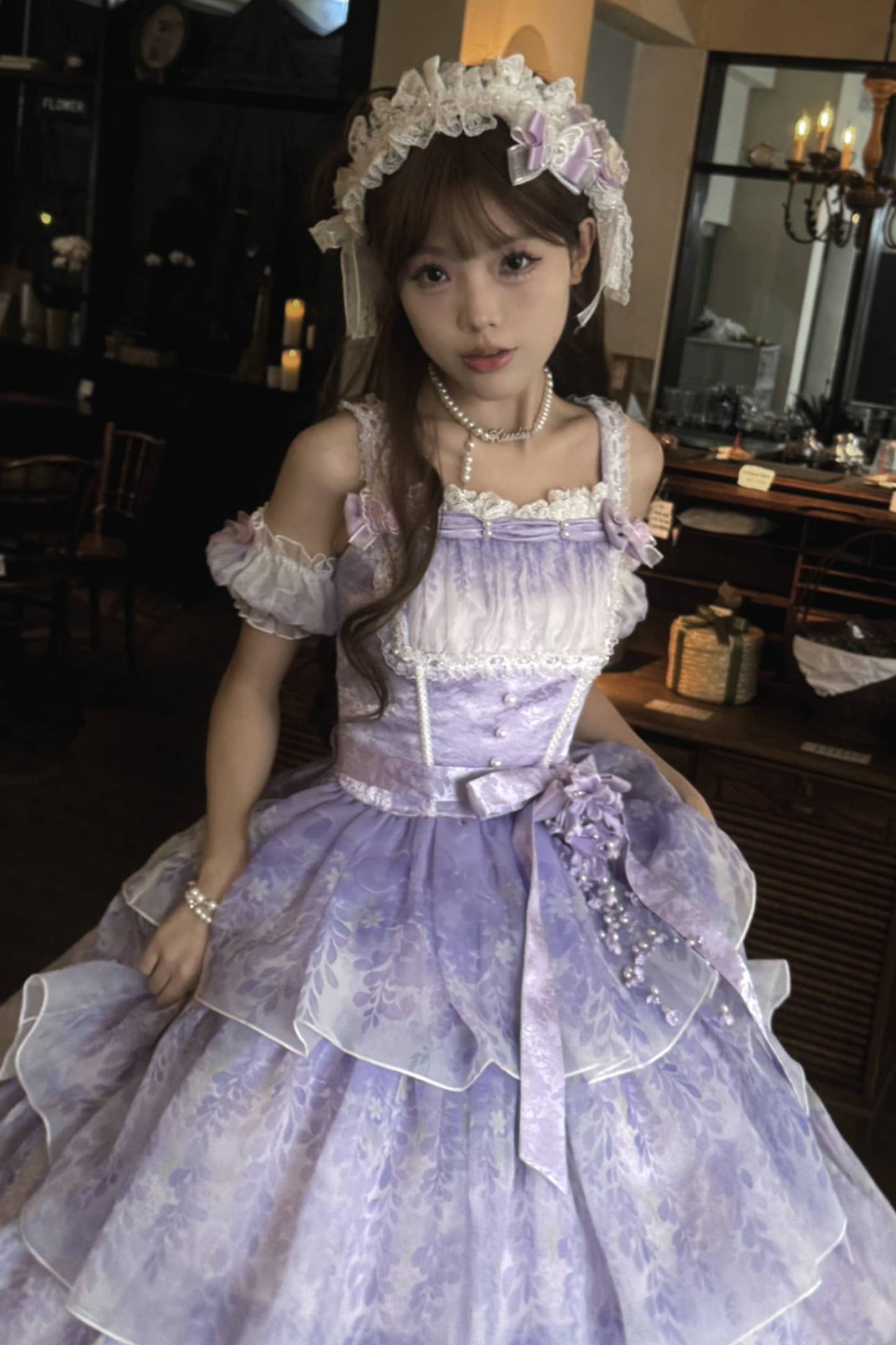 【予約商品】バレエスタイルエレガントドレス+ハット+ヘアバンド+リボンテール