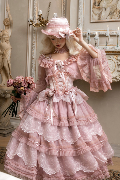 Moon River Lolita Puff Sleeve Top + Vest + Skirt
