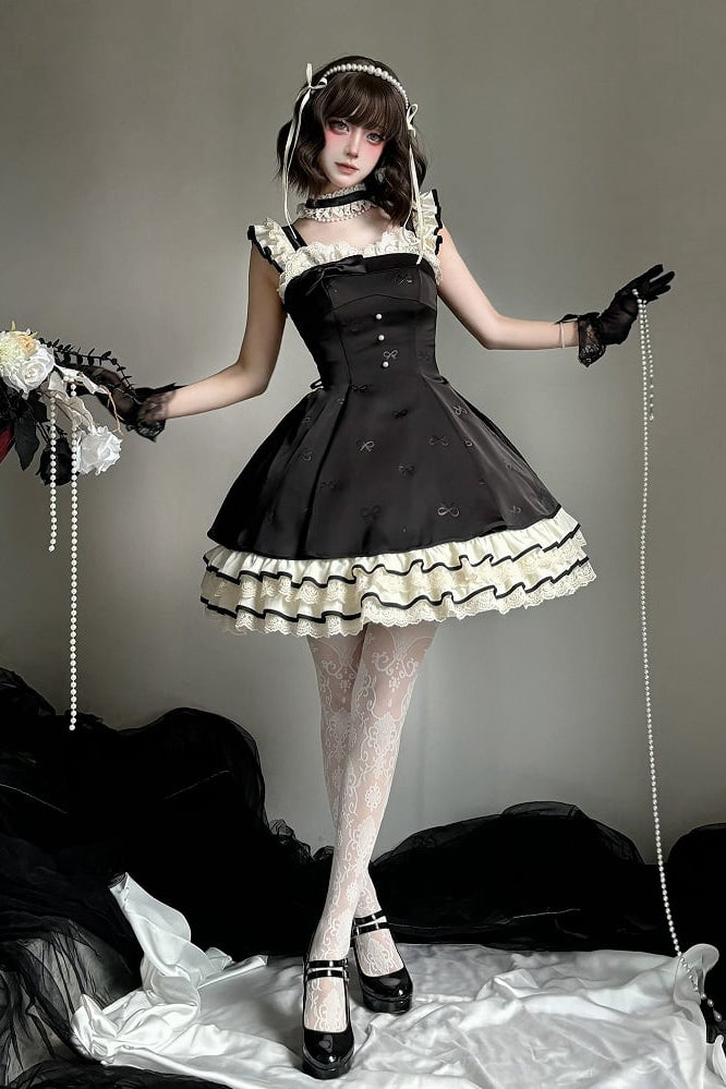 【1月29日予約締切】エレガントルージュロリータフリルリボンサスドレス＋チョーカー