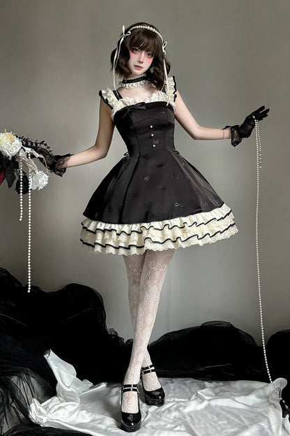 【1月29日予約締切】エレガントルージュロリータフリルリボンサスドレス＋チョーカー