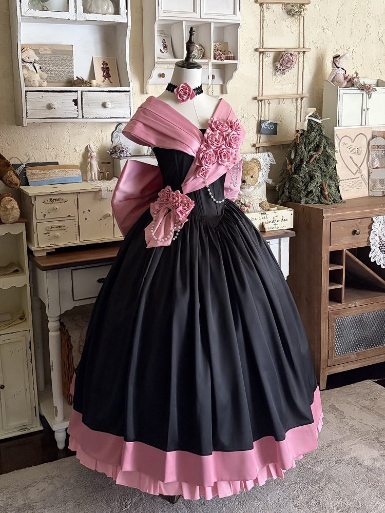 [Précommande jusqu'au 28 avril] Chapeau + accessoires de la série Princesse Rose Gothique Élégante