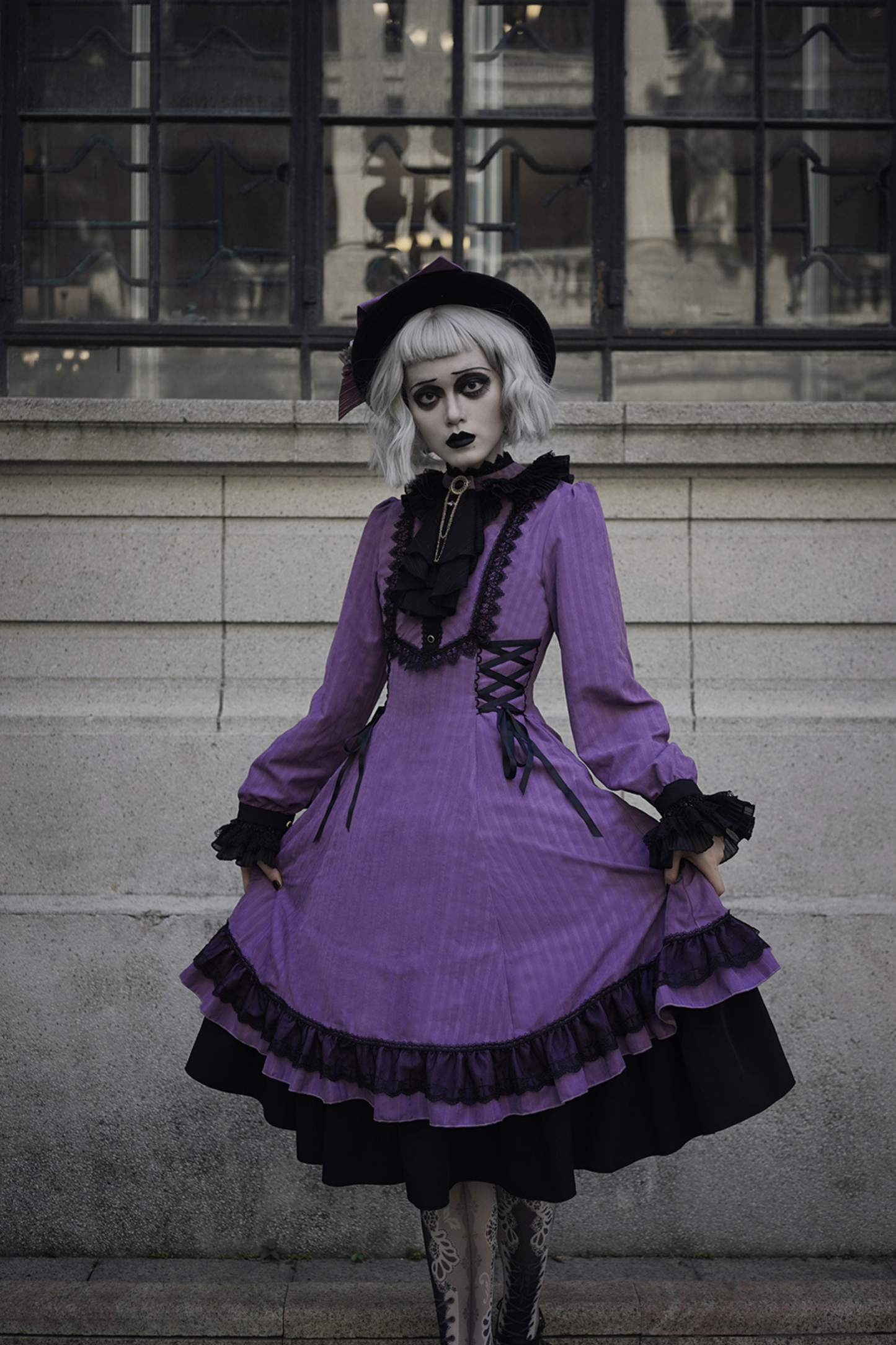 Retro Striped Elegant Gothic Lolita Dress