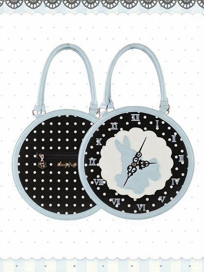 [Date limite de précommande : 16 juillet] Sac à main horloge lapin fantasy Alice (avec bandoulière)