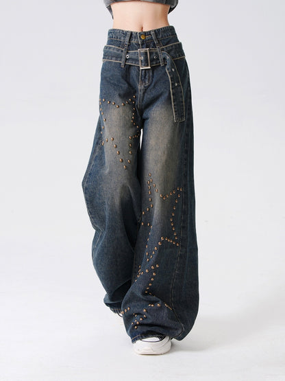 Retro Osh Star Dunkelblaue Jeans