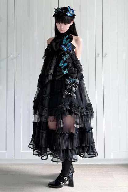 [Vorbestellschluss: 10. Monat, 14. Tag] Schwarz/Weiß Gothic-Lolita-Schmetterlingsschleifen-Serie Accessoires(Haube/Spitzen-Kopfschmuck KC/KC/4 Arten von Fotorahmen/Fotorahmen-Set)