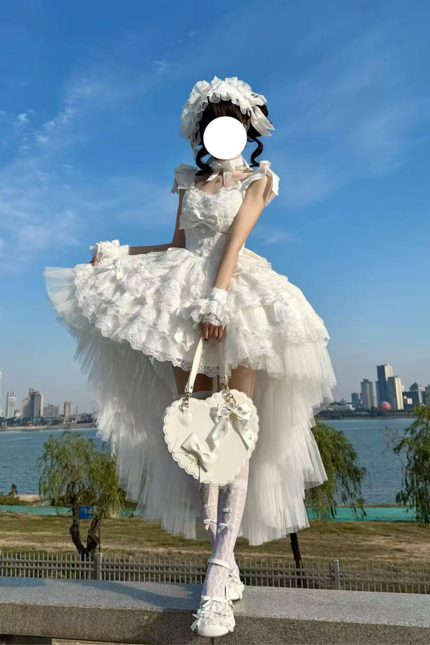 【予約商品】プリンセスバレエケーキロリータドレス+ヘアバンド+ネックレス+スリーブ+テール