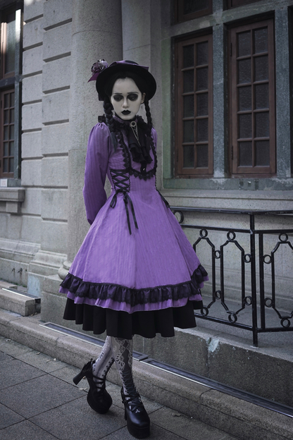 Retro Striped Elegant Gothic Lolita Dress