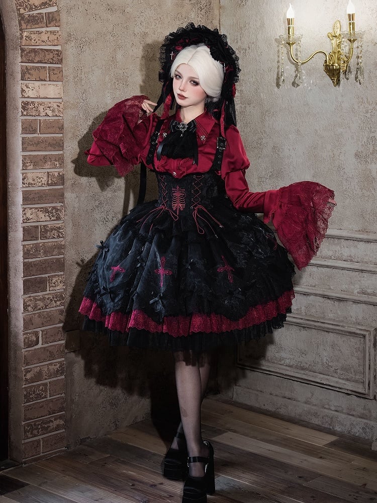 【12月8日予約締切】Black Mist Banquet ゴシックレースジュリエットスリーブシャツ