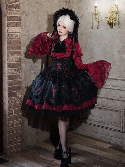 【12月8日予約締切】Black Mist Banquet ゴシックレースジュリエットスリーブシャツ