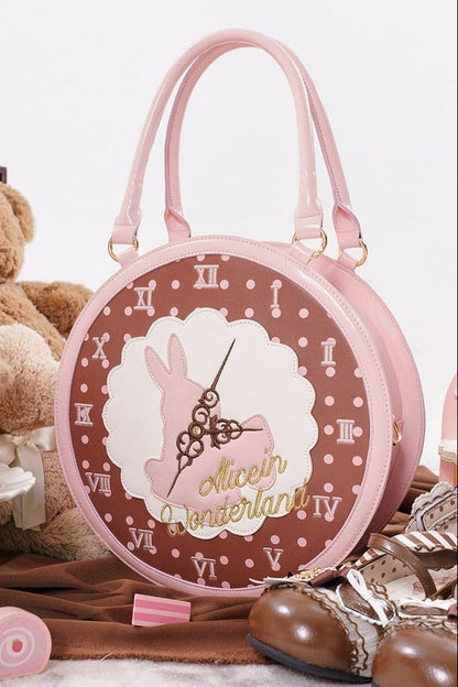 [Date limite de précommande : 16 juillet] Sac à main horloge lapin fantasy Alice (avec bandoulière)