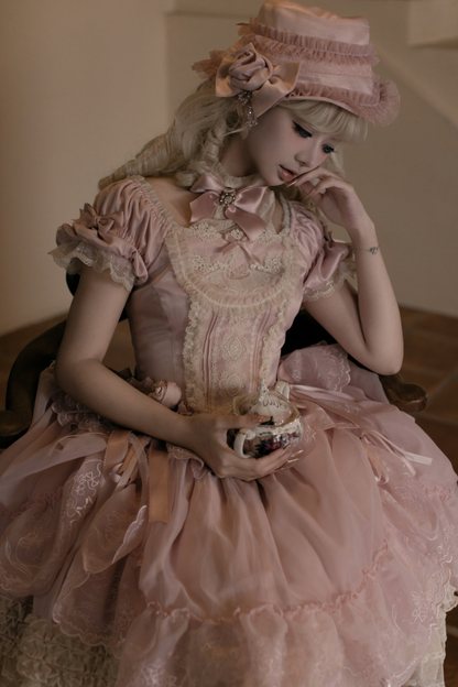 Moon River Lolita Puff Sleeve Top + Vest + Skirt
