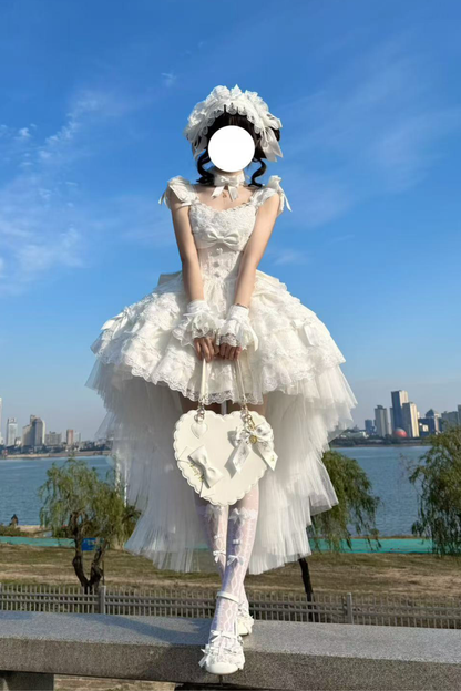 【予約商品】プリンセスバレエケーキロリータドレス+ヘアバンド+ネックレス+スリーブ+テール