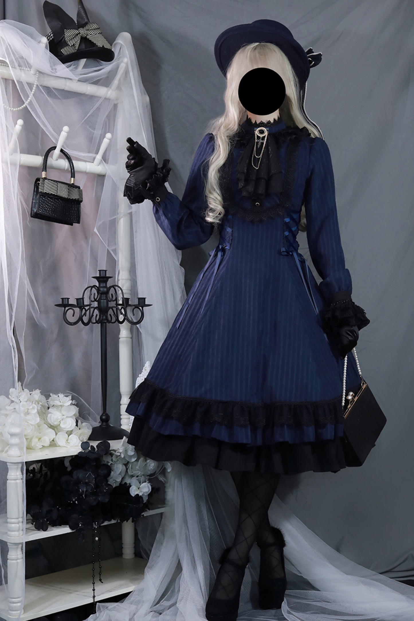 Retro Striped Elegant Gothic Lolita Dress