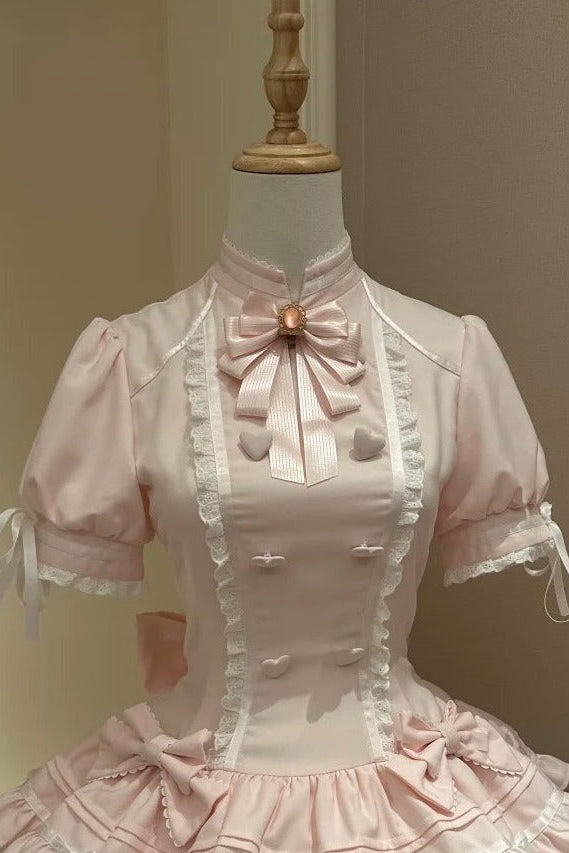 【10月23日予約締切】Pink Sweet Lolita Series Accessories (Jewel Ribbon Brooch + Ribbon Hat + Wrist Cuffs)