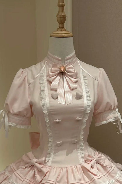 【10月23日予約締切】Pink Sweet Lolita Series Accessories (Jewel Ribbon Brooch + Ribbon Hat + Wrist Cuffs)