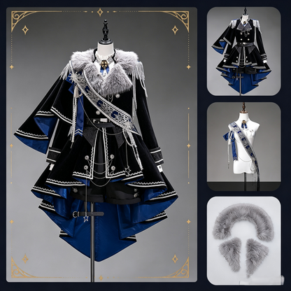 [Pre-order Deadline: December 7] Dark Blue & Black Royal Prince-Inspired Military Lolita Coordinated Outfit 1/2 + Complete Set in Ouji Style