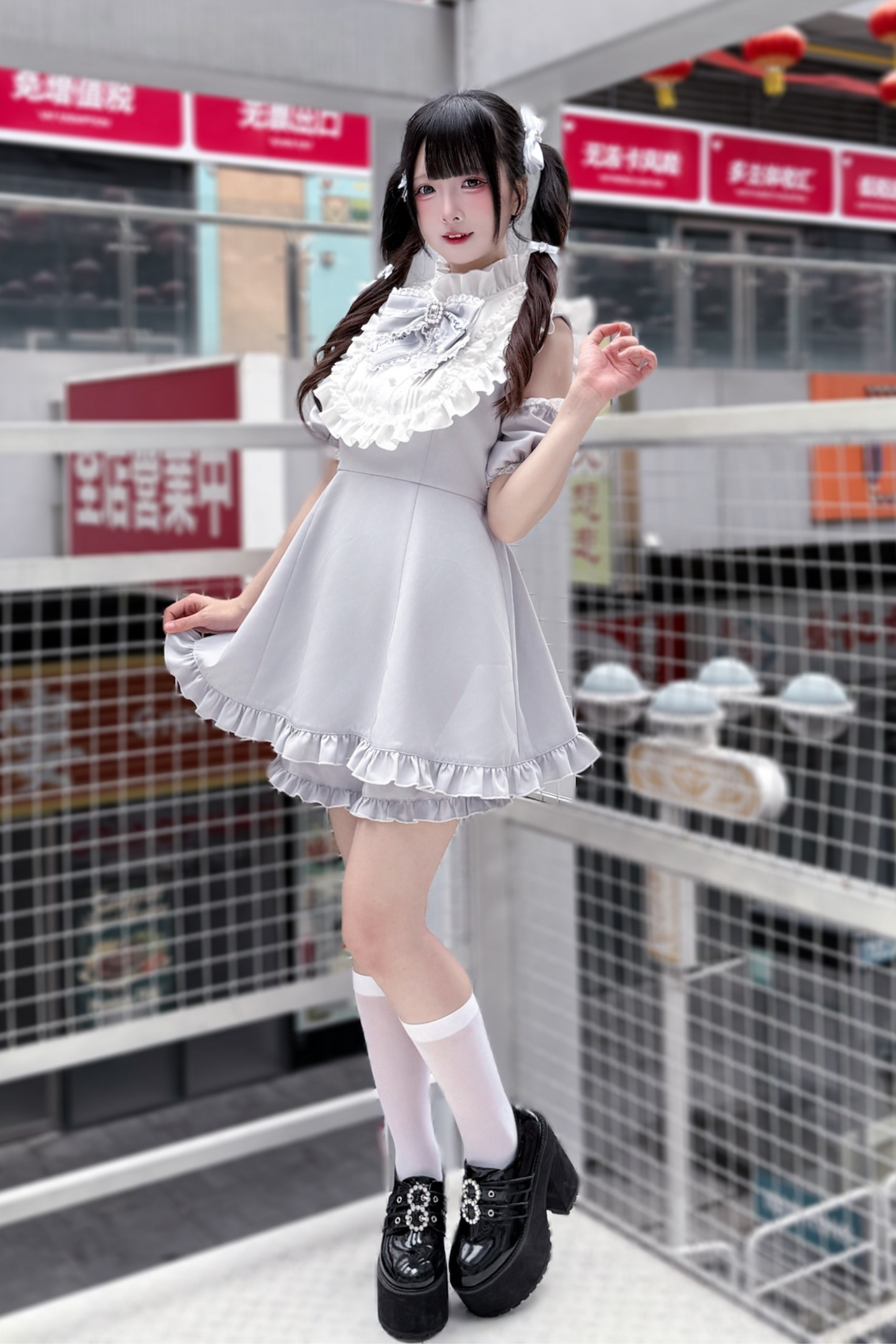 ローズプリンセスオフショルダーフリルリボントップス