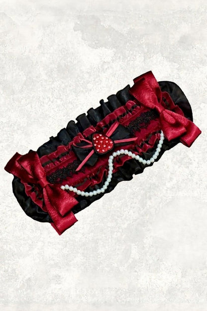 【11月4日予約締切】Strawberry Print Sweet Lolita And Gothic Lolita Series Accessories (Bonnet, Headband, Bone Embroidered Ribbon Brooch, Pair Of Ribbon Hair Clips)