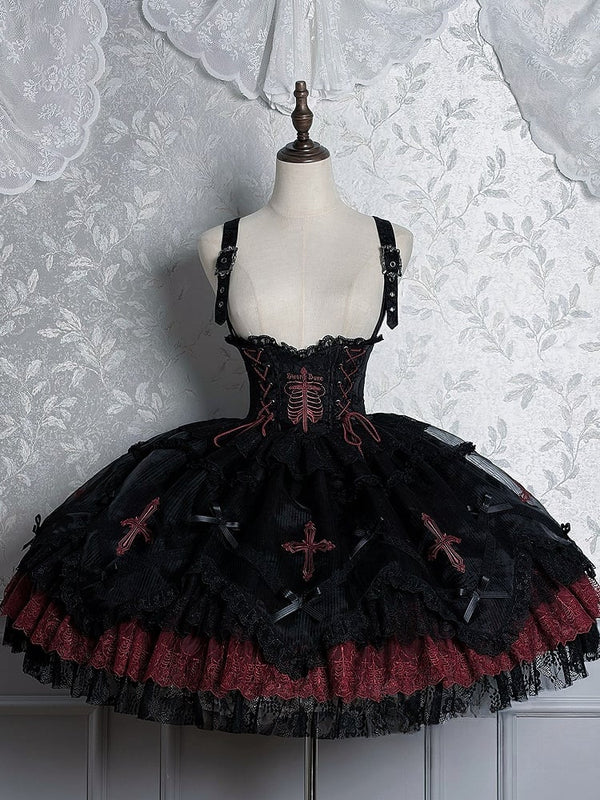 [Deadline for reservations: December 8] Black Mist Banquet Gothic Embroidery Gorgeous Bustier Dress + Setup