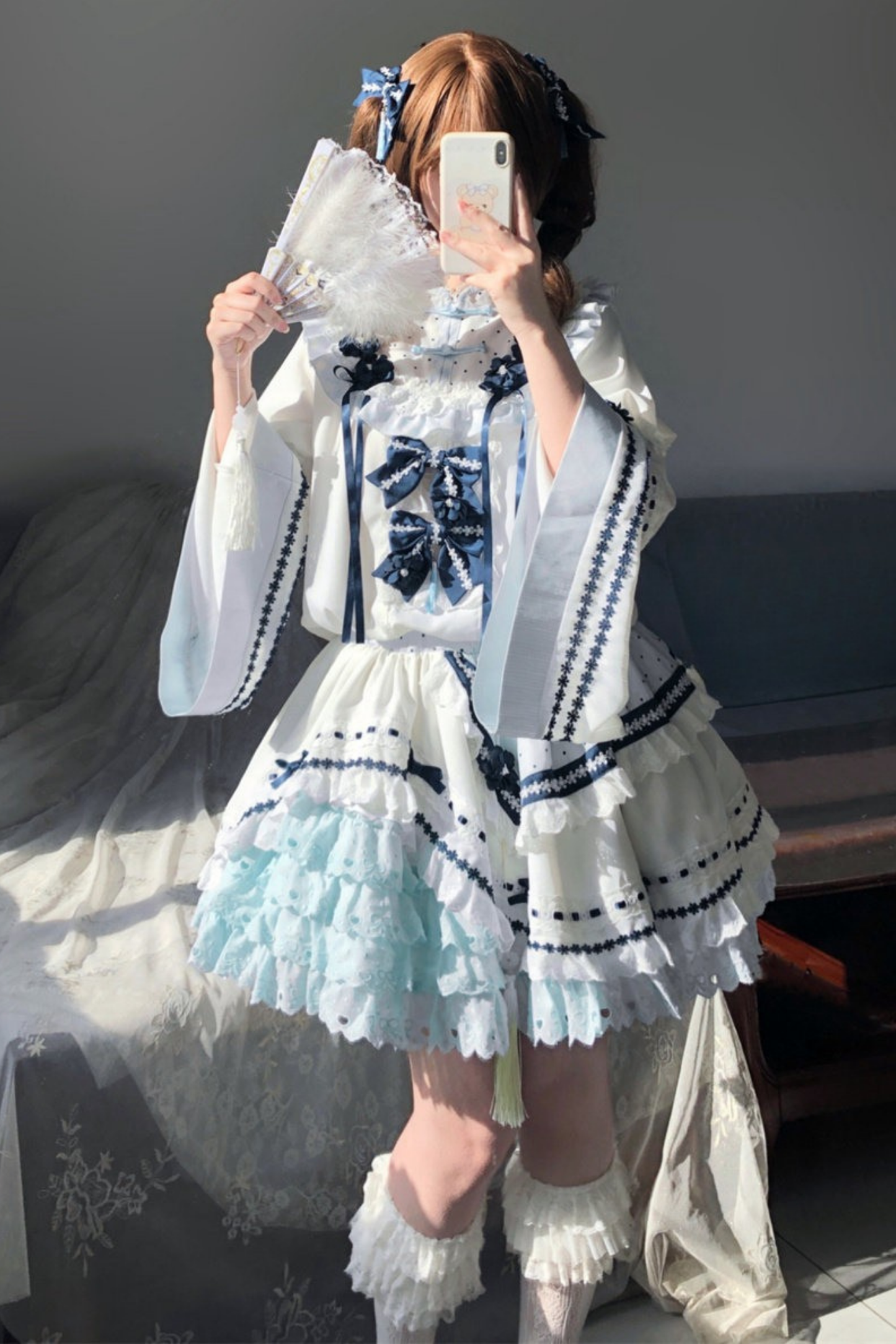 [3월 18일 예약마감] 차이나 드림 원피스 + 점퍼 스커트 + 소매 + 레그 워머 + 머리띠 + 칼라 + 클립 + 리본 + 공주 소매