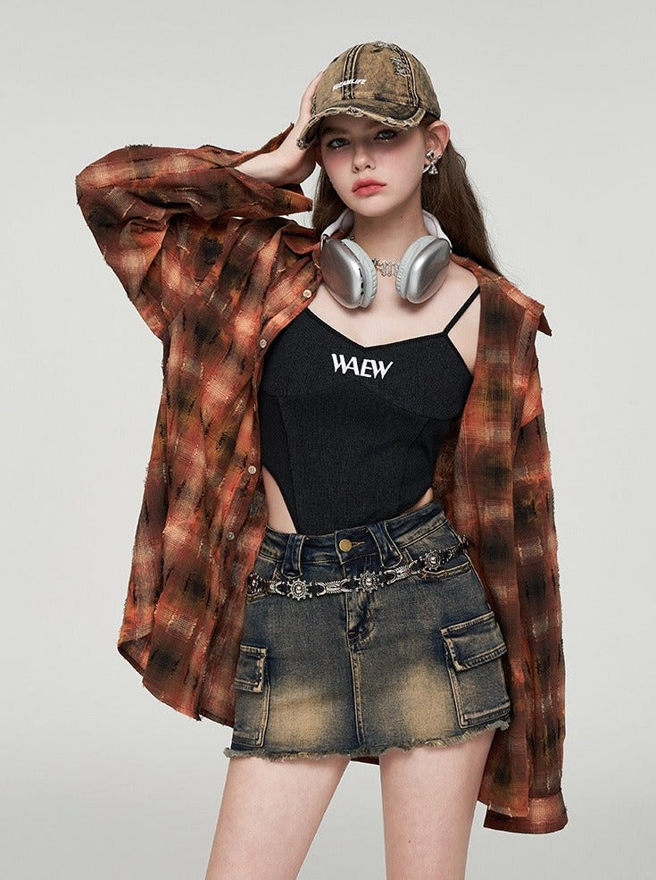 新品未使用タグ付き　ビエラチェックルーズシャツ ビエラチェックルーズシャツ[品番：MKSW0015981]｜Ungrid（アン