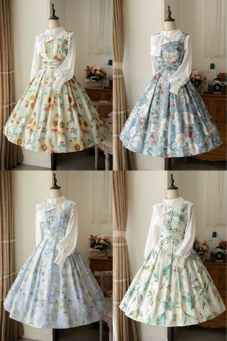 Floral Retro Sleeveless Dress + Shirt
