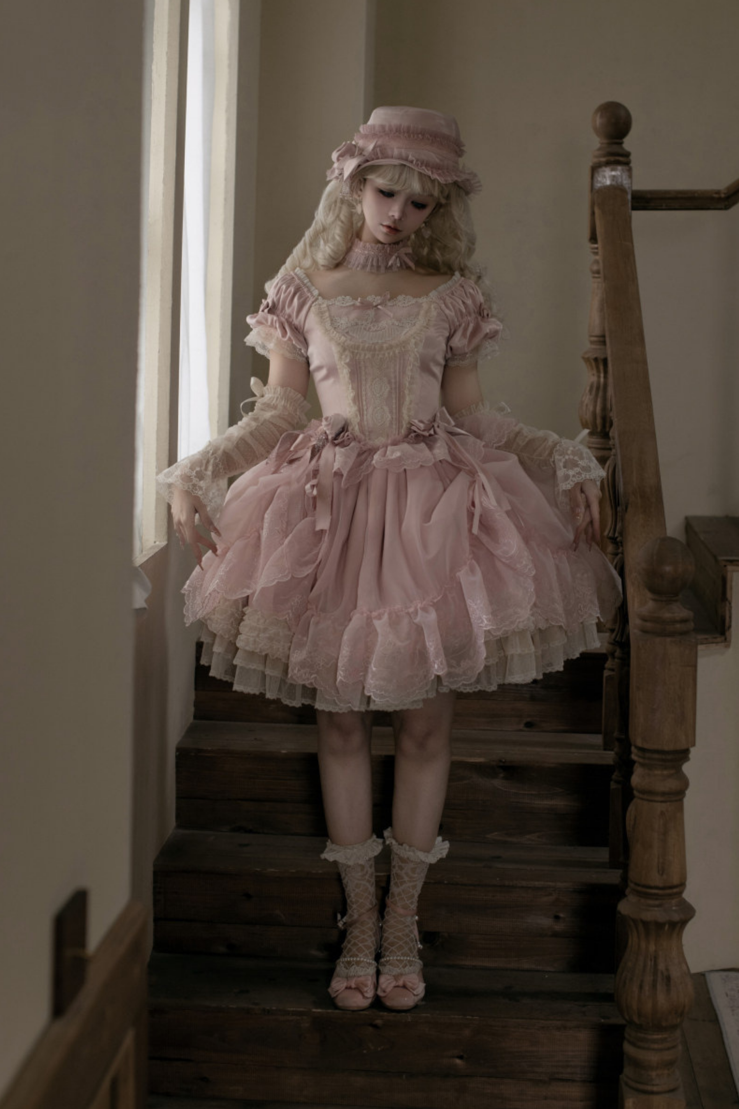 Moon River Lolita Puff Sleeve Top + Vest + Skirt