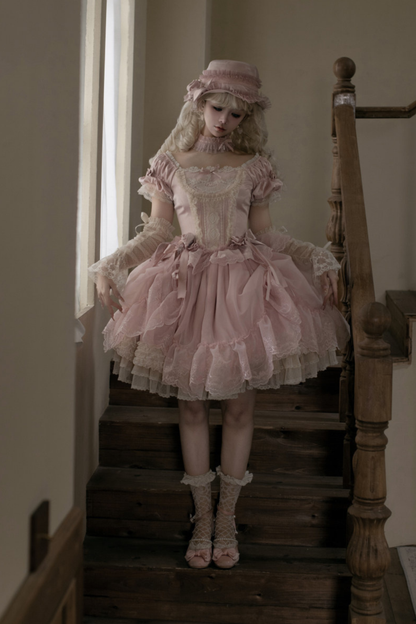 Moon River Lolita Puff Sleeve Top + Vest + Skirt