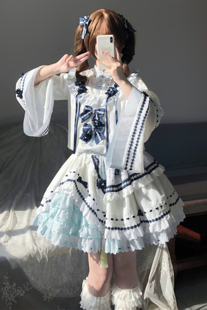 [3월 18일 예약마감] 차이나 드림 원피스 + 점퍼 스커트 + 소매 + 레그 워머 + 머리띠 + 칼라 + 클립 + 리본 + 공주 소매