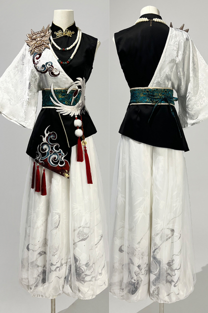 【予約商品】ダーククラシカルチャイナトップス＋パンツ＋ガードル＋ネックレス