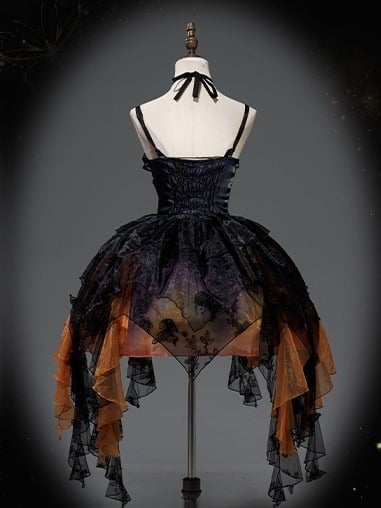 【12月16日予約締切】withered leaf butterfly1.0ゴシックホルターネックバタフライアシメチュールドレス