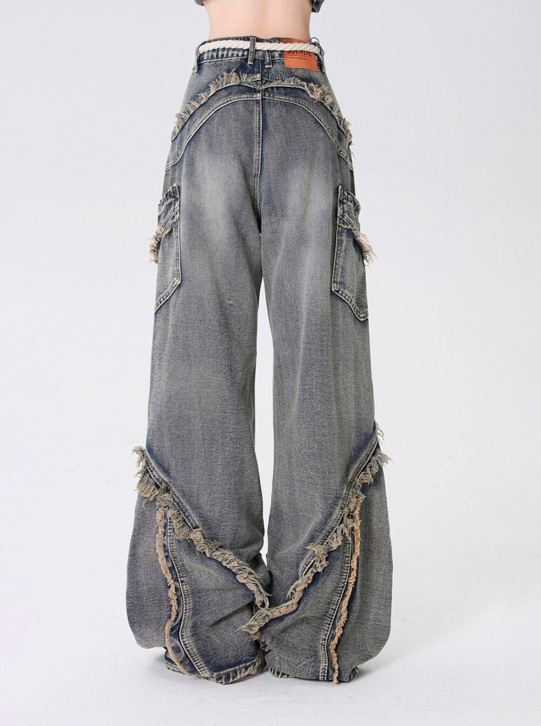 Osh denim design straight pants