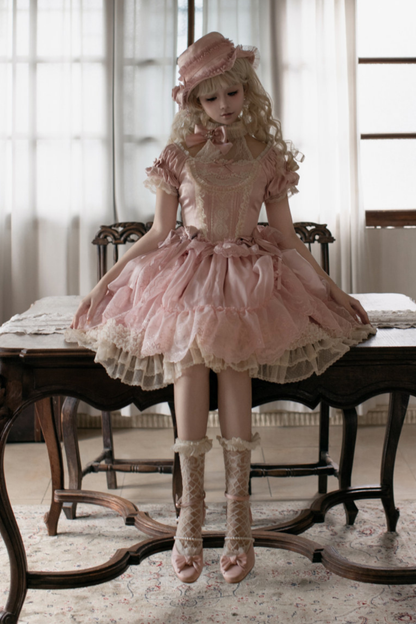 Moon River Lolita Puff Sleeve Top + Vest + Skirt