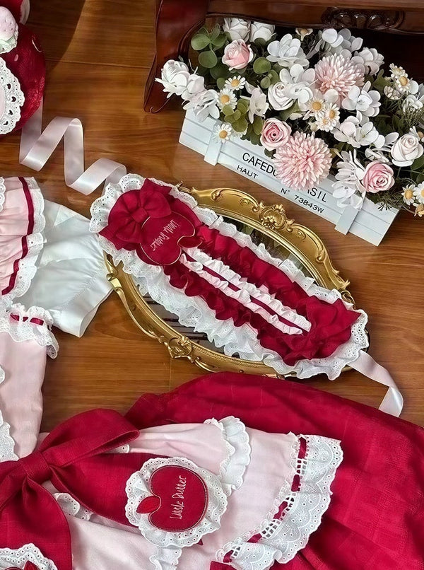 【3月31日予約締切】スイートアップルメイドドレスセットアップ＋バックリボントレーン＋ヘアバンド