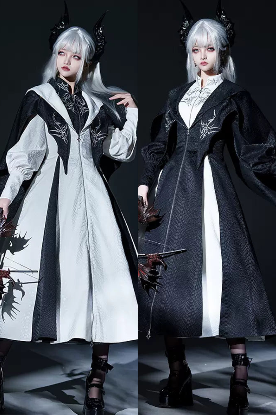 【수량한정】 드래곤스케일 고스 로리타 패스카르트+ 롱코트🐉 