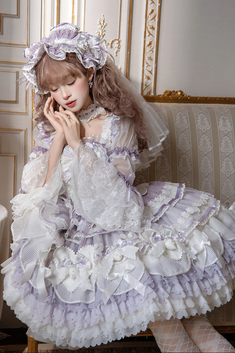 【8月8日予約締切】スウィートベリーロリータプリンセスティアードリボンJKSドレス＋ドレスセットA/B＋コンプリートセットA/B