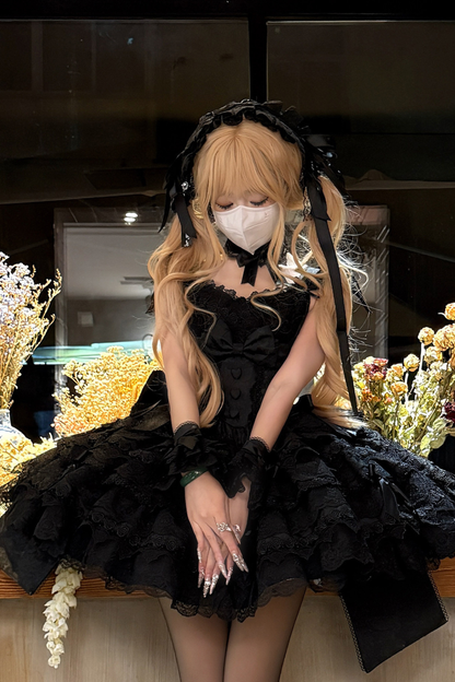 【予約商品】プリンセスバレエケーキロリータドレス+ヘアバンド+ネックレス+スリーブ+テール