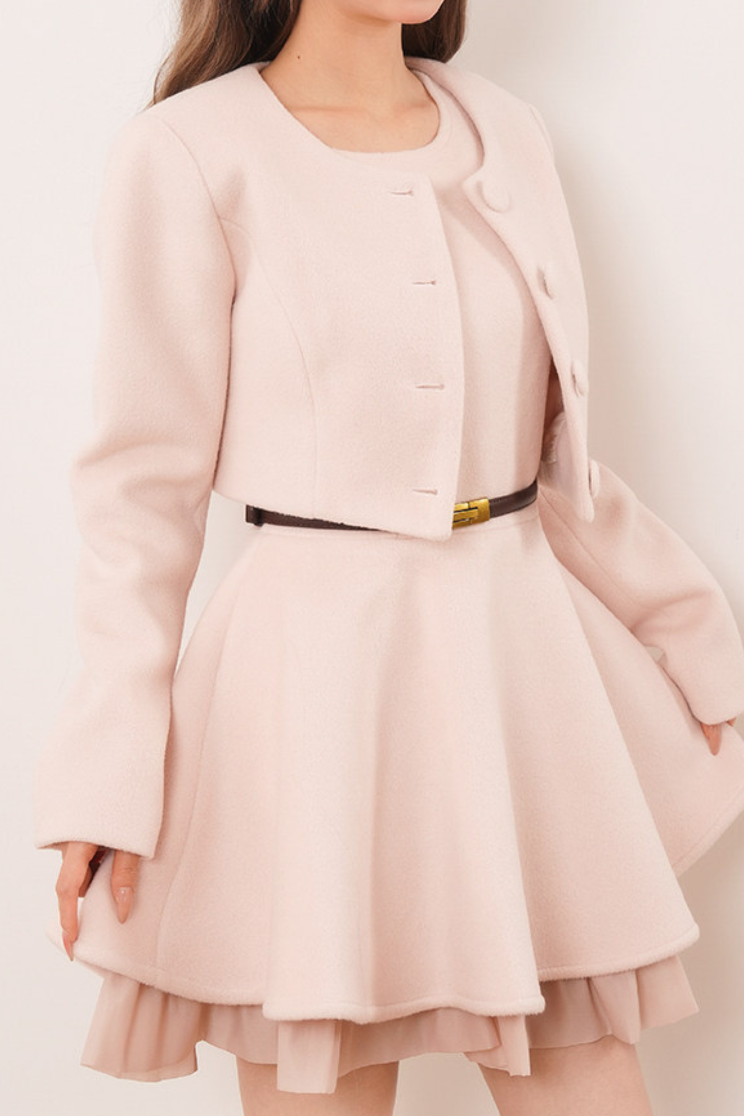 スイートパウダーショートジャケット+フレアドレス