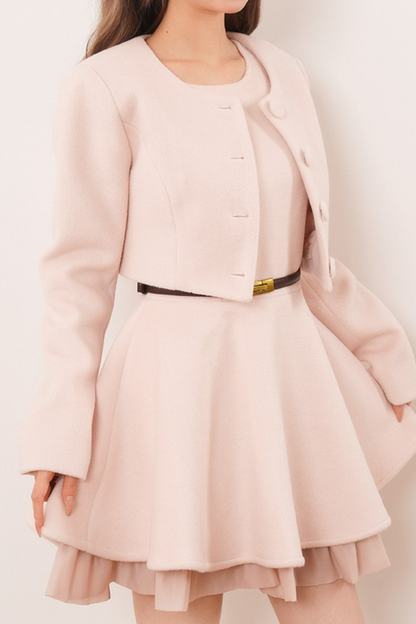 スイートパウダーショートジャケット+フレアドレス