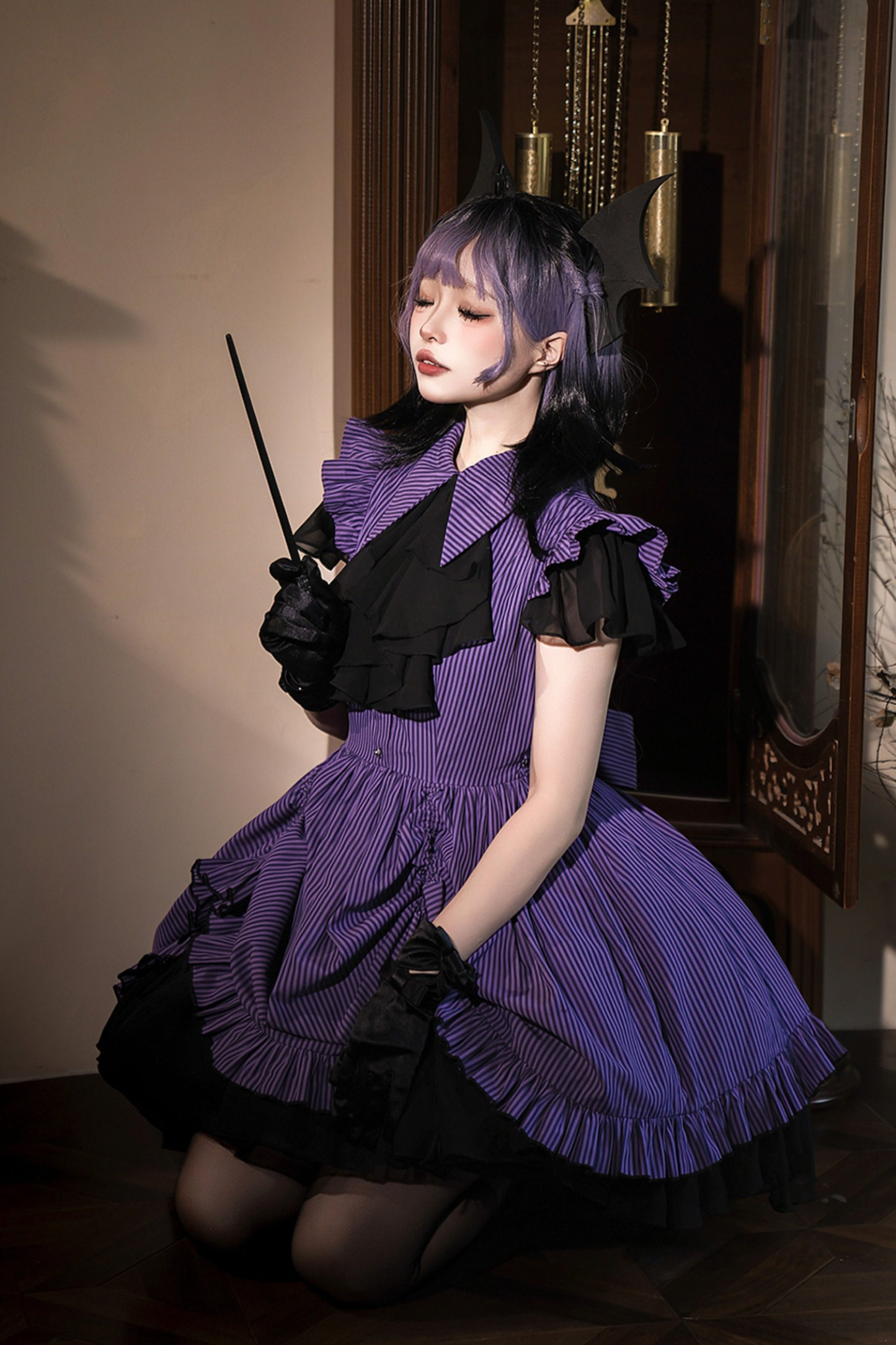 Striped Lolita Dress + Skirt + Collar