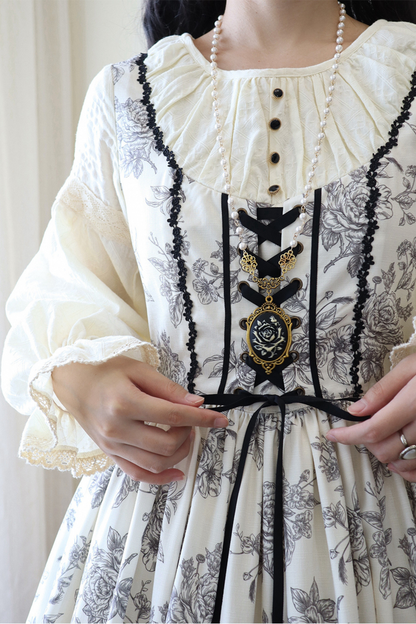 スケッチワイルドローズエレガントロリータドレス