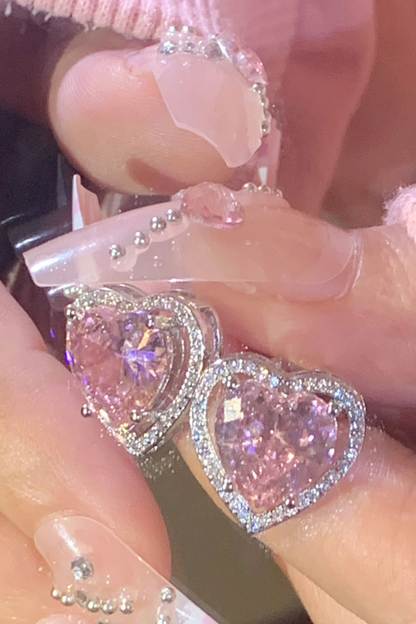 リトルピーチハートスタッドピアス